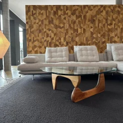 Vitra Ecksofas|Ecksofa Grand 3 Stoff 240 Corsaro Stone Melange Beige Füße Aluminium Poliert Inklusive Längliches Tablett Tray