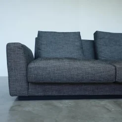 Walter Knoll Wohnlandschaften|Ecksofa Grand Suite Bezug Stoff Sonora 7869 Basalt Anthrazit Sockel Buche Schwarz Lackiert