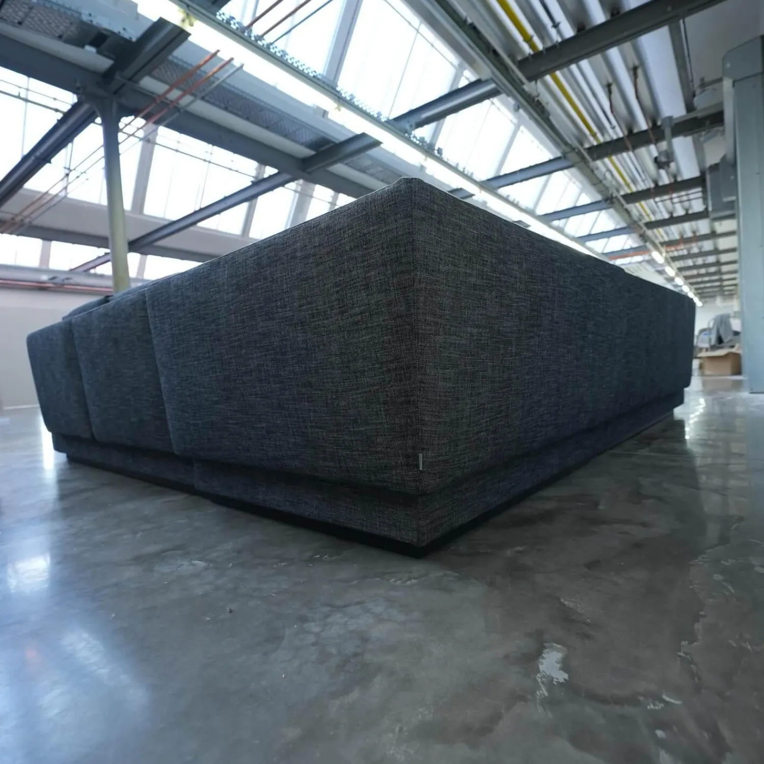 Walter Knoll Wohnlandschaften|Ecksofa Grand Suite Bezug Stoff Sonora 7869 Basalt Anthrazit Sockel Buche Schwarz Lackiert