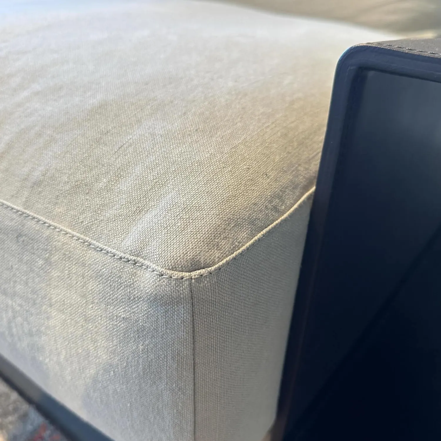 Walter Knoll Ecksofas|Ecksofa Grand Suite Stoff Lino 7706 Pearl Grau Beige Ablage Leder Saddle Coffee Braun