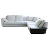 Walter Knoll Wohnlandschaften|Ecksofa Grand Suite Stoff Tonga 7615 Off White Weiß Abschlusselement Leder Saddle Coffee