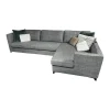 Christine Kröncke Ecksofas|Ecksofa Hailey Stoff Chameleon Salvia 4145 085 Grau Fuß Matt Schwarz Pulverbeschichtet