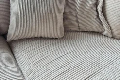Raum.Freunde Ecksofas|Ecksofa Helmi Stoff Cord Nature Sand Metallfuß Schwarz Matt