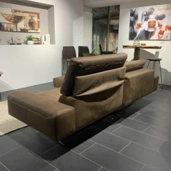 Koinor Ecksofas|Ecksofa Hennessie Leder A-India Muskat Schwertkufe Nickel Satiniert