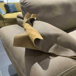 Koinor Ecksofas|Ecksofa Hennessie Leder A-India Muskat Schwertkufe Nickel Satiniert