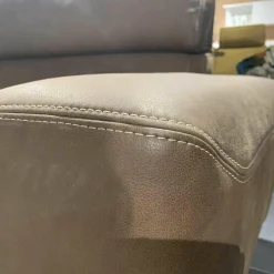 Koinor Ecksofas|Ecksofa Hennessie Leder A-India Muskat Schwertkufe Nickel Satiniert