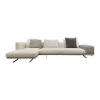 Frigerio Ecksofas|Ecksofa Horizon Stoff Nebraska 18 Beige Leder Sienna 5005 Beige Füße Metall Inklusive Kissen
