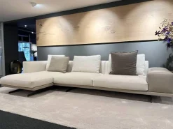 Frigerio Ecksofas|Ecksofa Horizon Stoff Nebraska 18 Beige Leder Sienna 5005 Beige Füße Metall Inklusive Kissen