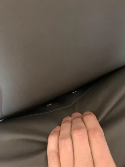 Hukla Ecksofas|Ecksofa HU RL20001 Leder Vivre Greystone Grau Füße Aluminium Schwarz Lackiert Mit Verstellbaren Rückenpolster