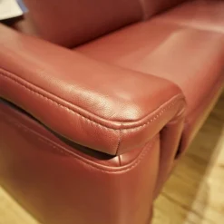 Hukla Ecksofas|Ecksofa IL 4052 Leder Credo Barolo Rot mit motorischen Funktionen