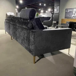 WK Wohnen Ecksofas|Ecksofa Indigo Stoff 23093 Mit 3 Lederkissen Und Kopfstütze