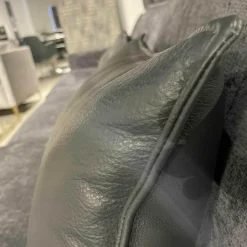 WK Wohnen Ecksofas|Ecksofa Indigo Stoff 23093 Mit 3 Lederkissen Und Kopfstütze