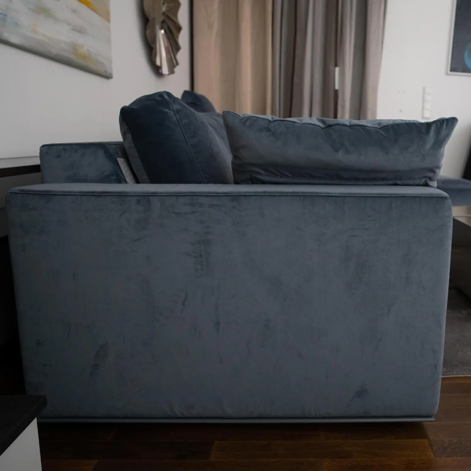 Bielefelder Werkstätten Ecksofas|Ecksofa Inspiration Aktionsstoff Leno BW 1746-151 Blau Grau