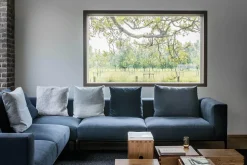 Walter Knoll Ecksofas|Ecksofa Jaan Living Stoff Lino Coal Grau Anthrazit Untergestell Matt Pulverbeschichtet Bronze Inklusive Kissen Ohne Plaid Ohne Beistelltische Ohne Dekoration Ohne Decken