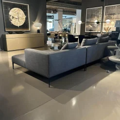 Walter Knoll Ecksofas|Ecksofa Jaan Living Stoff Bora 7748 Slate Grau Fuß Schwarz Matt Pulverbeschichtet Inklusive Kissen