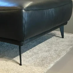 Comfort Republic Ecksofas|Ecksofa Justus Leder WL Black Schwarz mit motorischer Relaxfunktion