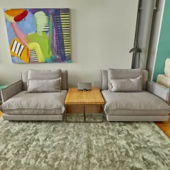 Sophisticated Living Ecksofas|Ecksofa Keala Stoff A Fiesta 17 Concrete Fuß Holz Dunkelbraun