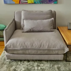 Sophisticated Living Ecksofas|Ecksofa Keala Stoff A Fiesta 17 Concrete Fuß Holz Dunkelbraun