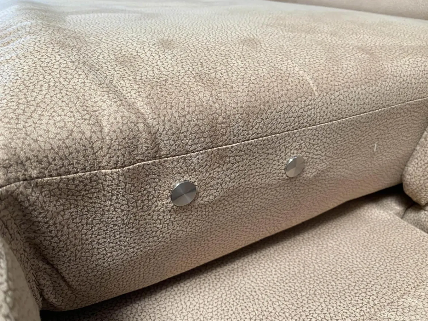 Polsteria Ecksofas|Ecksofa Krüger Stoff Mikrofaser Holiday Braun Holzfuß Eiche mit Armteilverstellung und Kopfteilverstellung