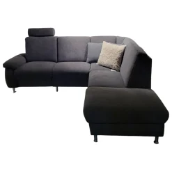 Arco Ecksofas|Ecksofa KS 996821 Stoff D Grau Füße Alurohr Mit Einsteckvorrichtung