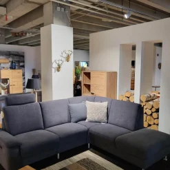 Arco Ecksofas|Ecksofa KS 996821 Stoff D Grau Füße Alurohr Mit Einsteckvorrichtung