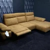 DFM Ecksofas|Ecksofa Lennox Stoff Regain 23 Ocre Braun mit Elektrischer Relaxfunktion und Sitztiefenverstellung