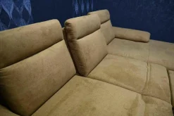 DFM Ecksofas|Ecksofa Lennox Stoff Regain 23 Ocre Braun mit Elektrischer Relaxfunktion und Sitztiefenverstellung