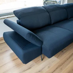 W. Schillig Ecksofas|Ecksofa Levi 24405 Stoff W61 28 Blau Füße FC4 In M95 Metall Pulverbeschichtet Anthrazit Inklusive Motorischen Sitzauszug