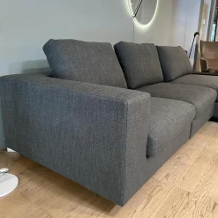 Walter Knoll Wohnlandschaften|Ecksofa Living Landscape 755 Stoff Lucia 7680 Moonlight Grau Sockel Buche Schwarz Mit Side Table Massivholz Eiche