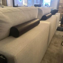 Walter Knoll Wohnlandschaften|Ecksofa Living Landscape Stoff Garbo 7737 Pearl 25 Beige Sockel Buche Schwarz Lackiert
