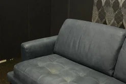 Rossini Ecksofas|Ecksofa Living Leder Maya 7314 Sky Blau Fuß Tivoli Titan