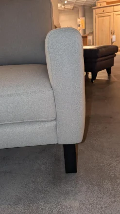 DFM Ecksofas|Ecksofa Living Stoff Solanto 180 Dolphin Grau Fuß MR1 Schwarz