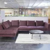 Theca Ecksofas|Ecksofa Loano Stoff Super Velvet Royal Purple PG 4 Metallfüße Schwarz