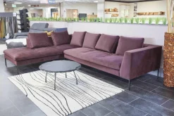 Theca Ecksofas|Ecksofa Loano Stoff Super Velvet Royal Purple PG 4 Metallfüße Schwarz