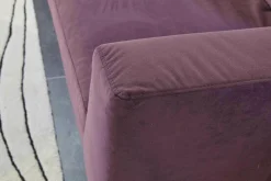 Theca Ecksofas|Ecksofa Loano Stoff Super Velvet Royal Purple PG 4 Metallfüße Schwarz