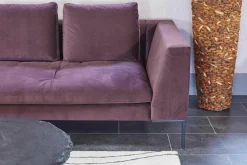 Theca Ecksofas|Ecksofa Loano Stoff Super Velvet Royal Purple PG 4 Metallfüße Schwarz