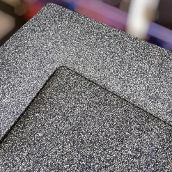 Bielefelder Werkstätten Ecksofas|Ecksofa Long Island Stoff Cooper BW1779 151 Grau Blau Füße Holz Dunkelbraun