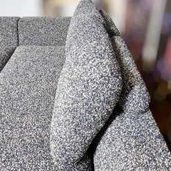 Bielefelder Werkstätten Ecksofas|Ecksofa Long Island Stoff Cooper BW1779 151 Grau Blau Füße Holz Dunkelbraun