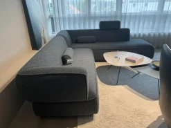 Leolux Ecksofas|Ecksofa Loya Stoff Bouclé 33618 Robou 18 Steel Grau Inklusive Kopfstütze Und Armrollenkissen