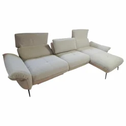 Poco Ecksofas|Ecksofa LS24 Hunte Stoff Space Nature Beige Füße Metall Schwarz