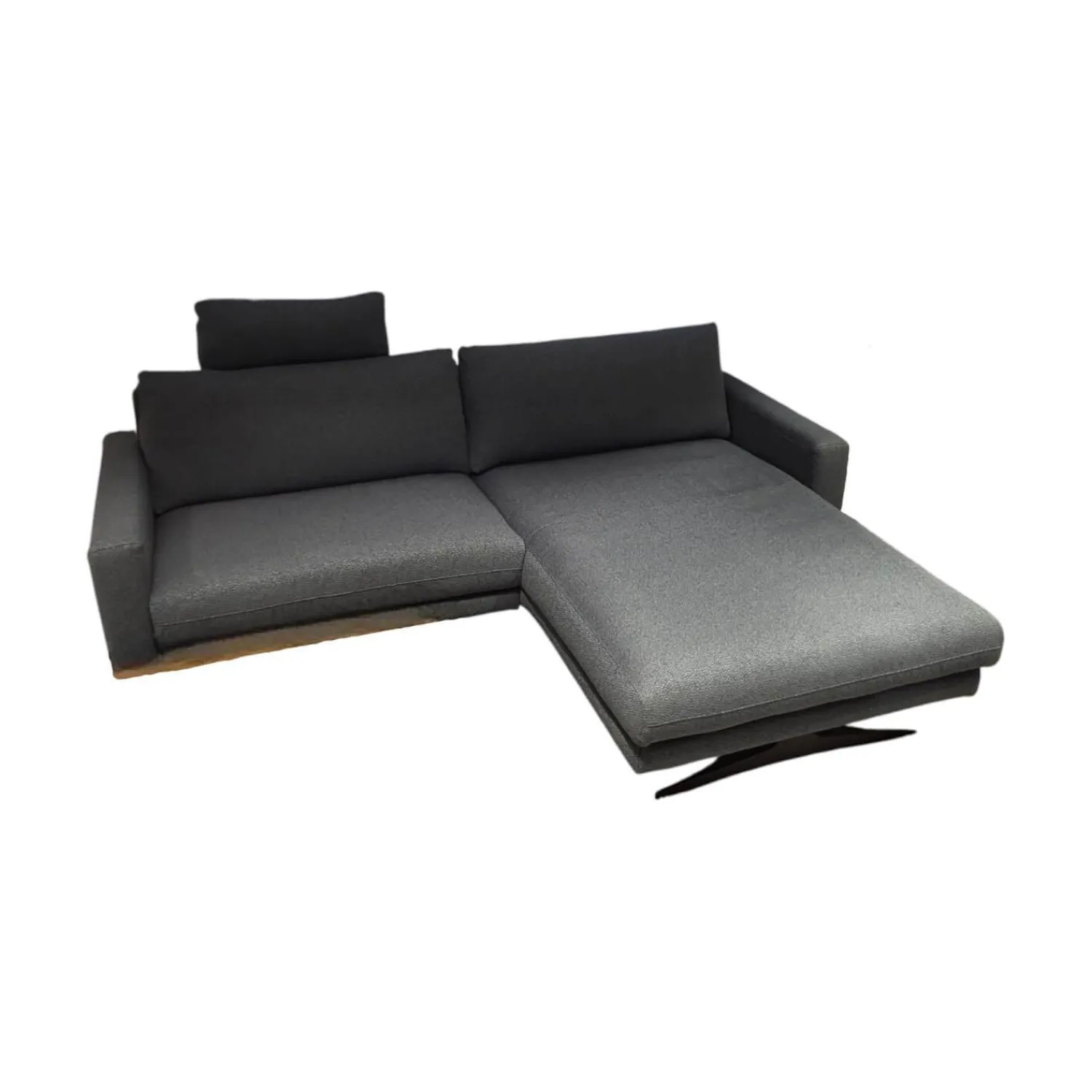 W. Schillig Ecksofas|Ecksofa LS23 Insas Stoff SK70 Blue Blau Metallkufe Schwarz Pulverbeschichtet