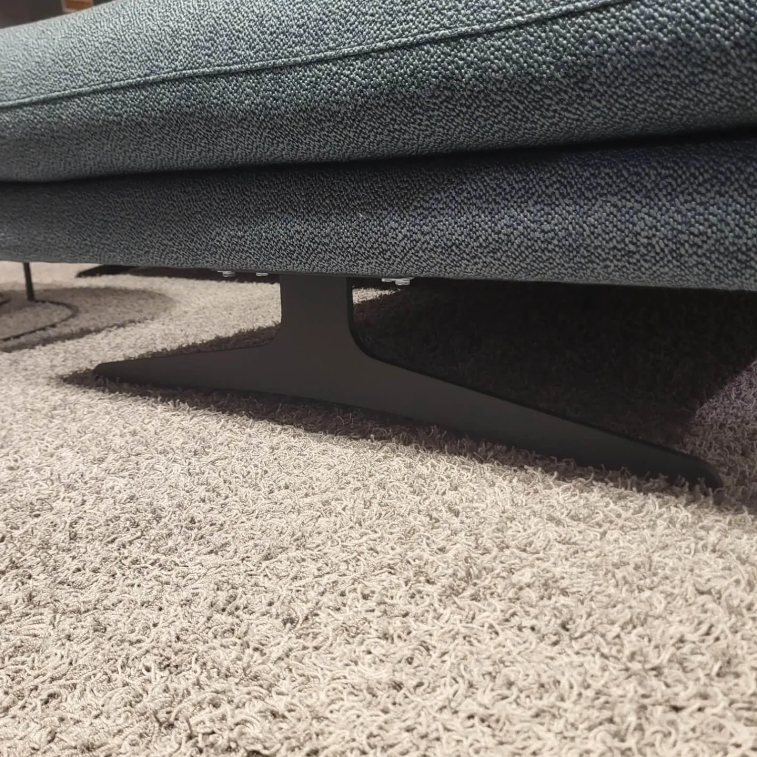 W. Schillig Ecksofas|Ecksofa LS23 Insas Stoff SK70 Blue Blau Metallkufe Schwarz Pulverbeschichtet