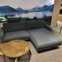 W. Schillig Ecksofas|Ecksofa LS23 Insas Stoff SK70 Blue Blau Metallkufe Schwarz Pulverbeschichtet