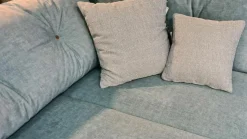 Restyl Ecksofas|Ecksofa LS24 Stoff 2-7059 Blau mit Bettkasten und 2 Kissen