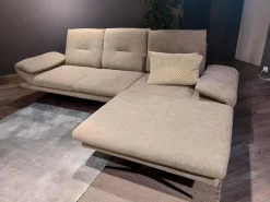 Global Ecksofas|Ecksofa Lucero Stoff Bernando Oliv Grau Metallkufe Schwarz