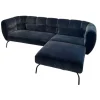 Brühl Polstergruppen|Ecksofas|Ecksofa Magnolia Stoff 4473 63 Blau Füße Metall Schwarz Pulverbeschichtet