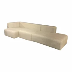 Hay Ecksofas|Ecksofa Mags Stoff Kvadrat Fiord 151 Grau Füße Kiefernholz Schwarz Gebeizt Inklusive Rückenkissen