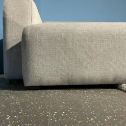 Hay Ecksofas|Ecksofa Mags Stoff Kvadrat Fiord 151 Grau Füße Kiefernholz Schwarz Gebeizt Inklusive Rückenkissen