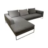 COR Ecksofas|Ecksofa Mell Lounge Stoff 9131 Anthrazit Grau Gestell Metall Schwarz Mit Kissen Stoff 9129