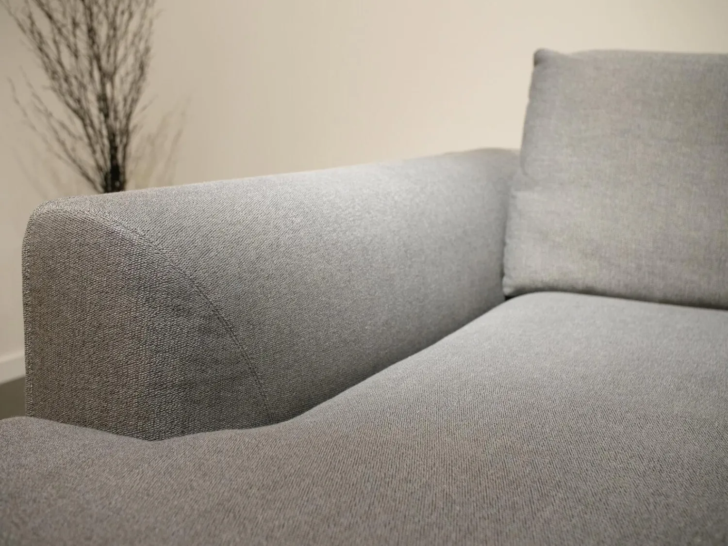 COR Ecksofas|Ecksofa Mell Lounge Stoff 9131 Anthrazit Grau Gestell Metall Schwarz Mit Kissen Stoff 9129